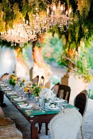 Люстры в свадебном декоре