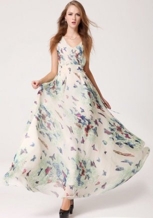 Платье невесты с принтом в виде бабочек