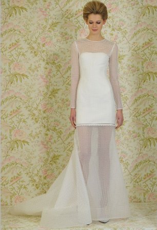 Платье невесты с перфорированным слоем