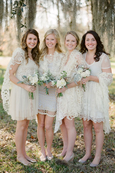Подружки невесты в винтажных платьях