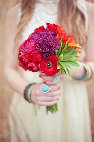 Букет невесты с маками