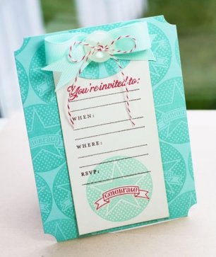 Приглашение с бантом