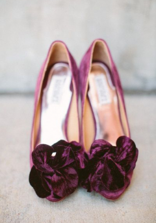 свадебные туфли с тканевым декором