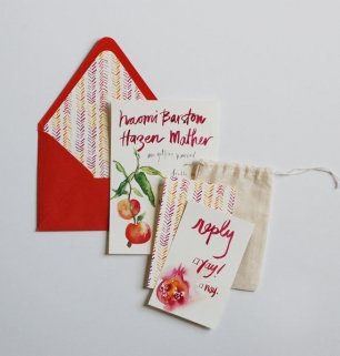 Приглашения с акварельными рисунками