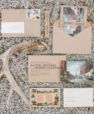 Приглашения в ретро-конвертах