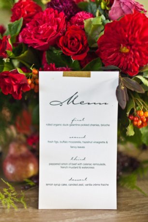 Меню с калиграфией