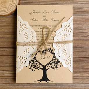 Приглашение с кружевом