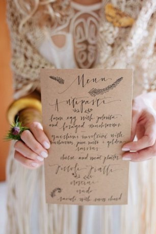 Меню в бохо-стиле