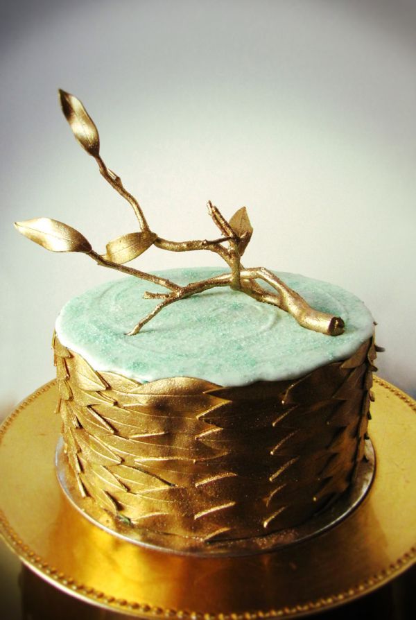 Свадебный торт с "металлической" глазурью
