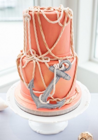 Свадебный торт в морском оформлении