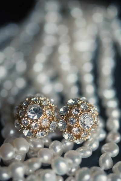 Серьги-пуссеты для невесты с кристаллами