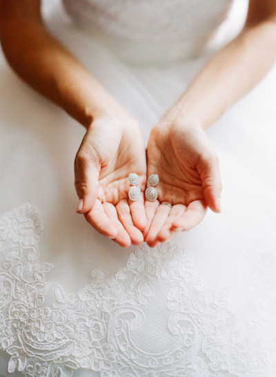 Серьги невесты с камнями