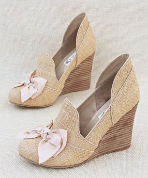 Туфли невесты на пробковой подошве