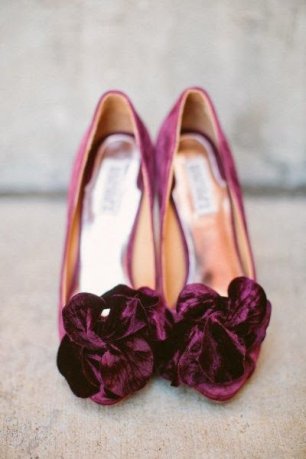 Туфли невесты из бархата