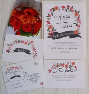 Приглашения с акварельными рисунками