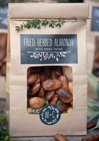 съедобные подарки гостям на свадьбе, жареный миндаль