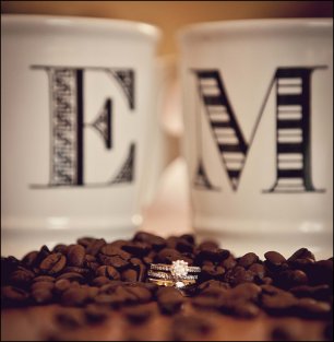 Кольца с кофейными зернами