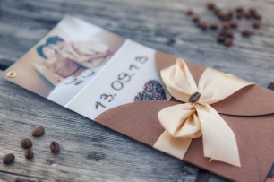 Приглашение на свадьбу в кофейной тематике