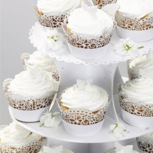 Капкейки в кружевных стаканчиках