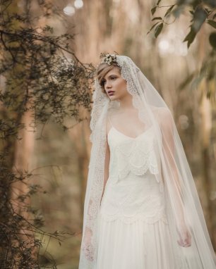 Длинная кружевная фата