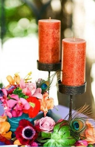 Яркие свечи в декоре свадьбы