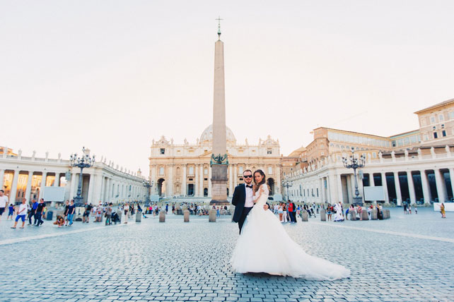 Свадьба для двоих в Риме, жених и невеста