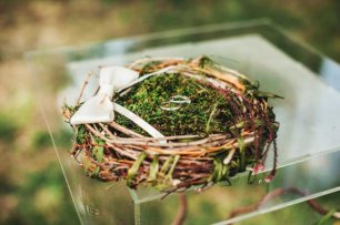 Свадебные кольца в гнездышке