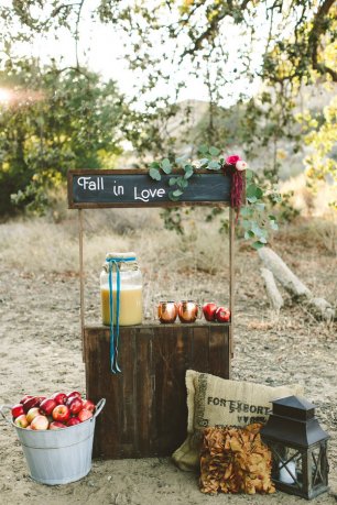 Деревянная будка в декоре свадебного торжества