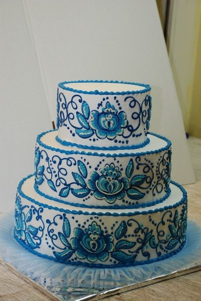 Свадебный торт - ручная роспись