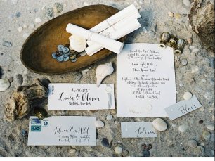 Свадебная полиграфия в морском стиле