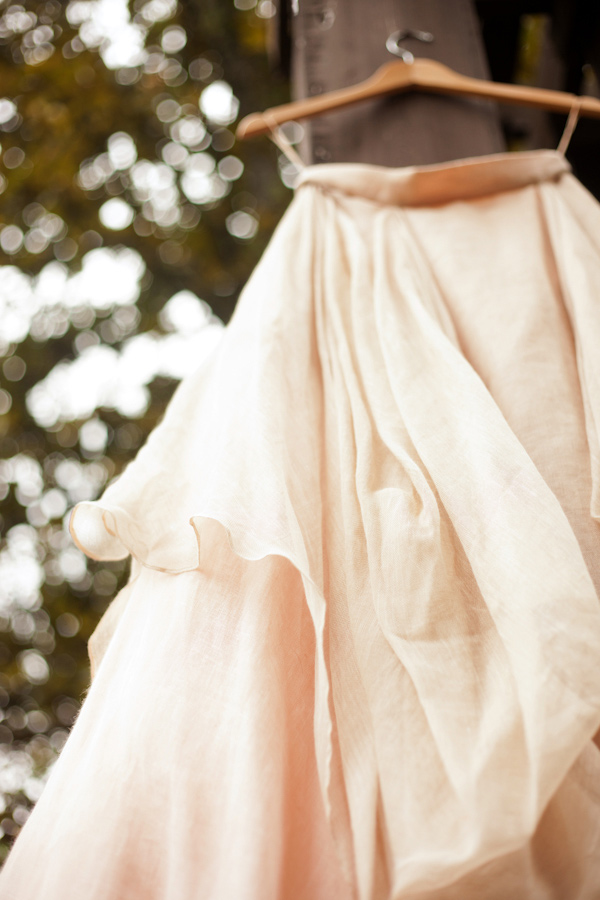 Шифоновая юбка невесты пастельного цвета