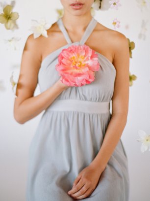 Платье невесты с высокой талией мятного цвета