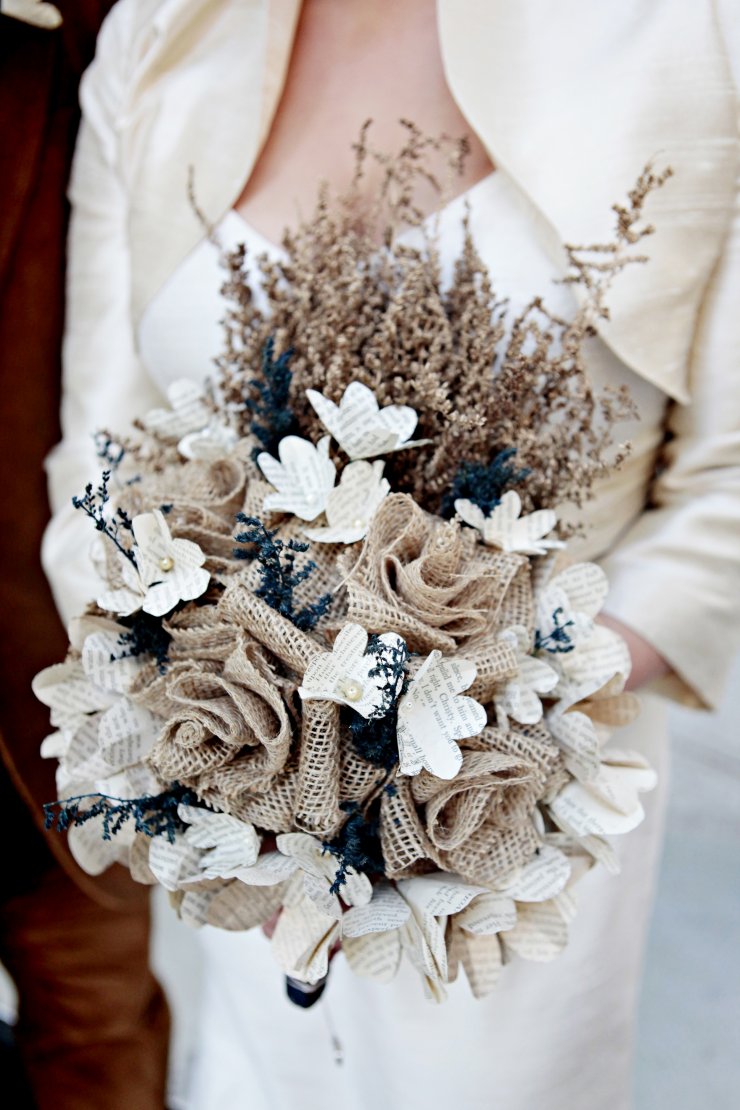 Букет невесты из тканевых цветов