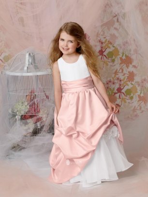 Двухцветное платье цветочной девочки