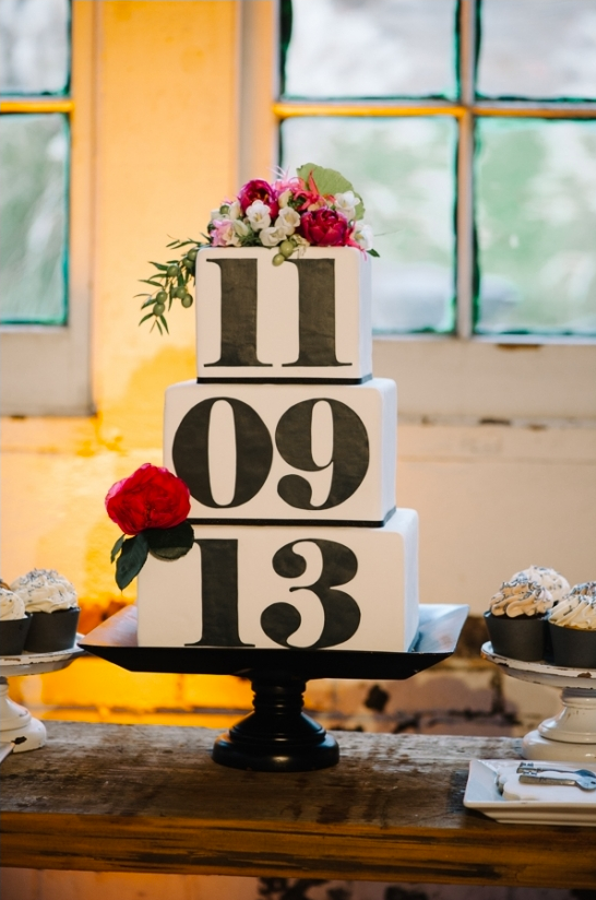Свадебный торт с изображением знаменательной даты