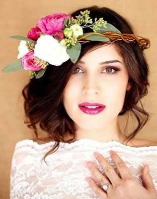 Венок с крупными цветами - аксессуары на голову для невесты
