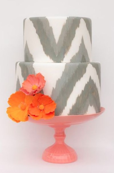 Свадебный торт с необычным рисунком