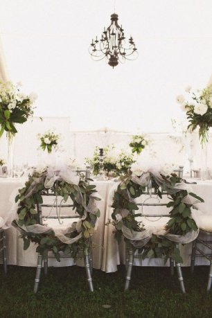 Декор стульев венками