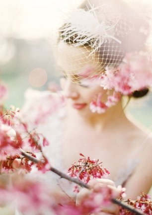 Вуалетка невесты с перьями