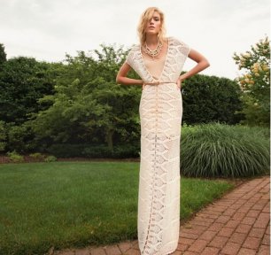 Вязаное платье невесты