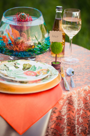 Фантазийное оформление свадебного стола