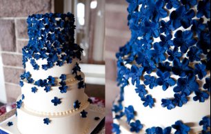 Свадебный торт с цветами из мастики