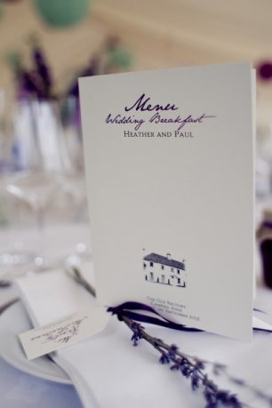 Меню на свадебном столе