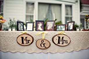 Свадебный декор с деревянными элементами