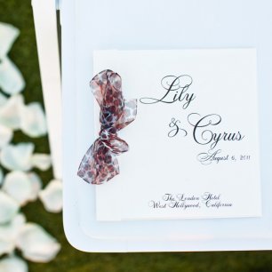 Приглашения с тканевым бантом