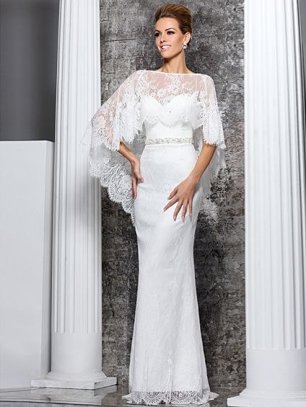 Платье невесты с полупрозрачным верхом