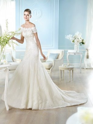 Платье невесты с опущенными плечами