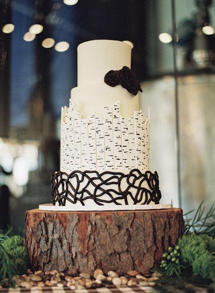 Свадебный торт  в виде "березы"