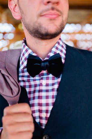 Галстук-бабочка из велюра