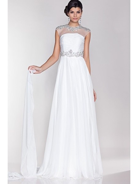 Платье невесты с полупрозрачным верхом